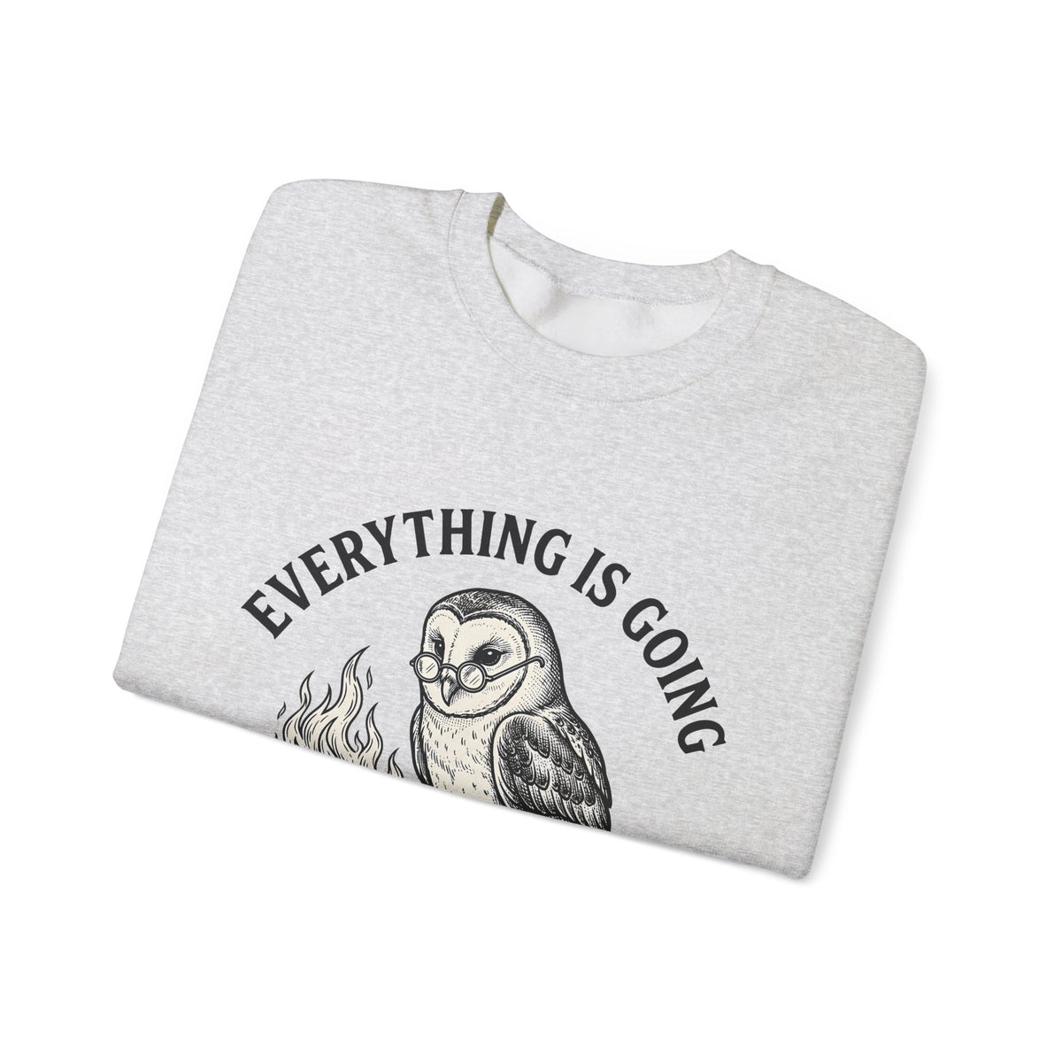 Owl Eyeglasses Sweatshirt Funny Critters Gift Women Old-Fashioned Sweatshirt Owl Sweatshirt Humor Fan Vintage Sweatshirt Creature Graphic Outline Blazing Book