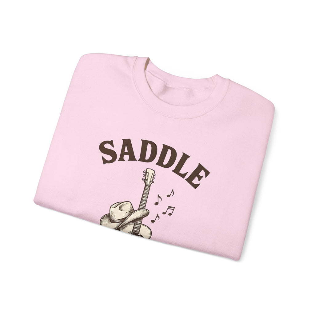 Cowboy Hat Guitar Sweatshirt Cowgirl Ranch Gift Women Retro Sweatshirt Guitar Sweatshirt Cowgirl Fan Vintage Sweatshirt Farm Graphic Doodle Music Symbols