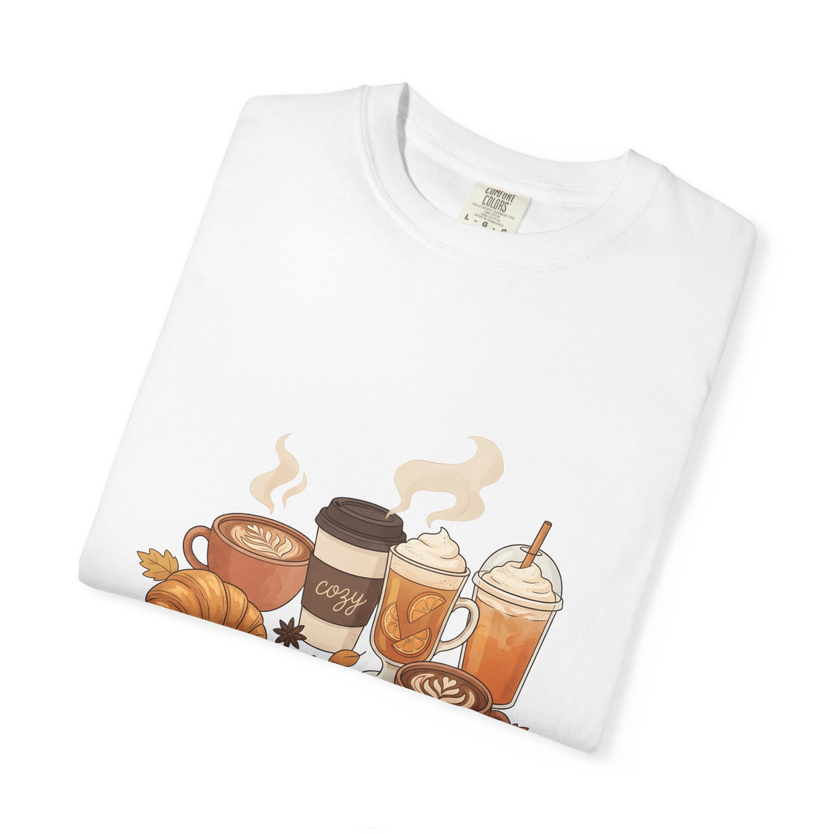 Espresso Drinks T-Shirt Coffee Harvest Gift Women Cartoon T-Shirt Coffee T-Shirt Coffee Fan Illustrated Graphic Autumn Design Line Art Baked Goods