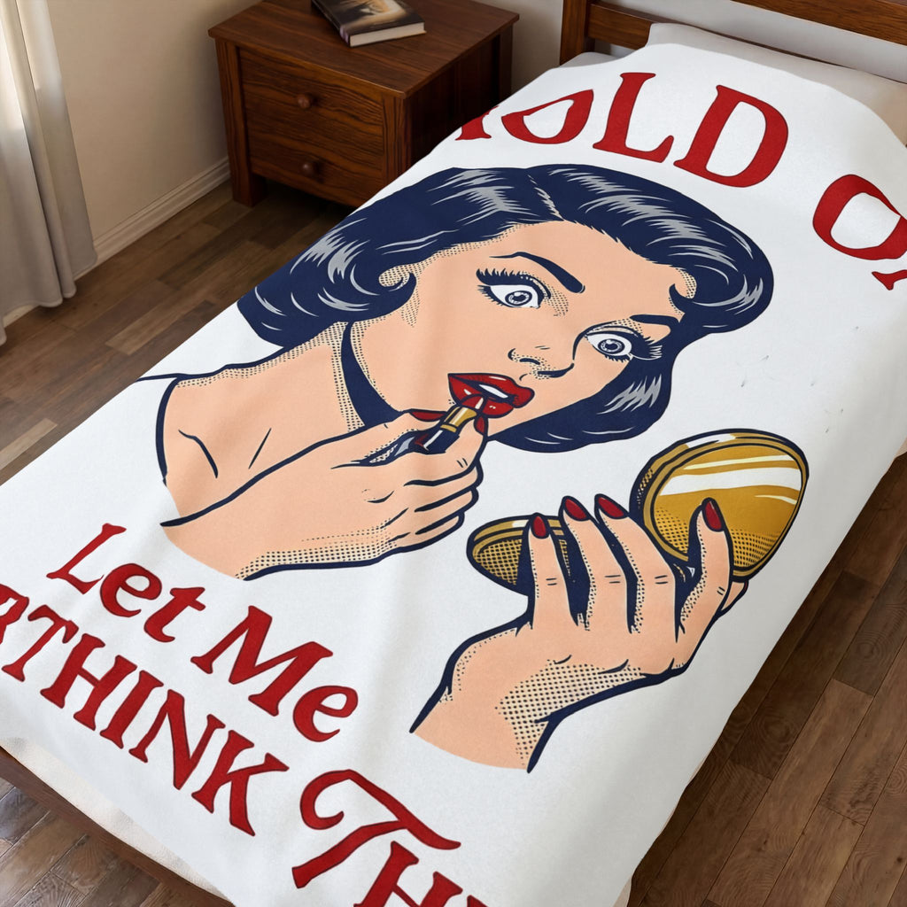 Vintage Woman Mirror Funny Humor Gift Retro Antique Lady Comedy Fan Vintage Pop Blanket