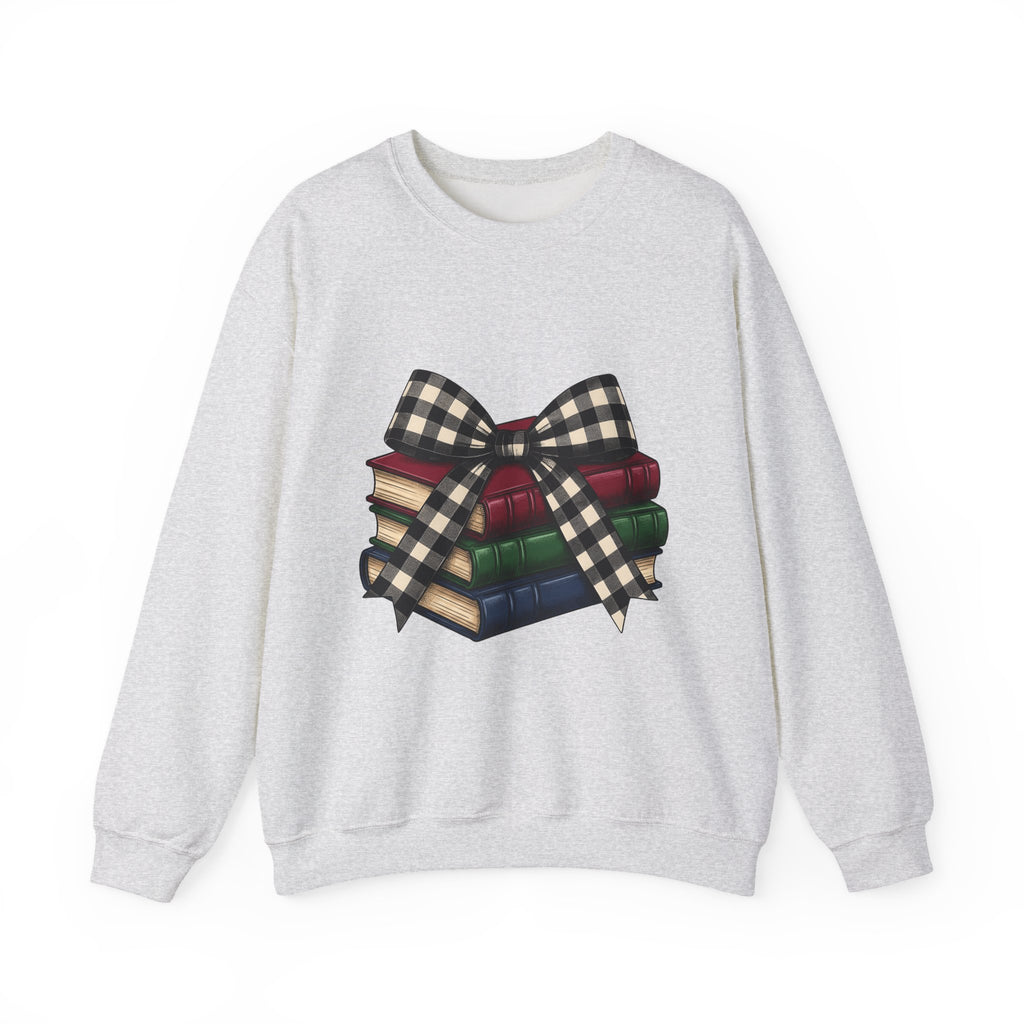 Stacked Textbooks Sweatshirt Teachers Education Gift Women Rustic Sweatshirt Stacks Sweatshirt Educator Enthusiast Vintage Sweatshirt Learning Graphic Outline