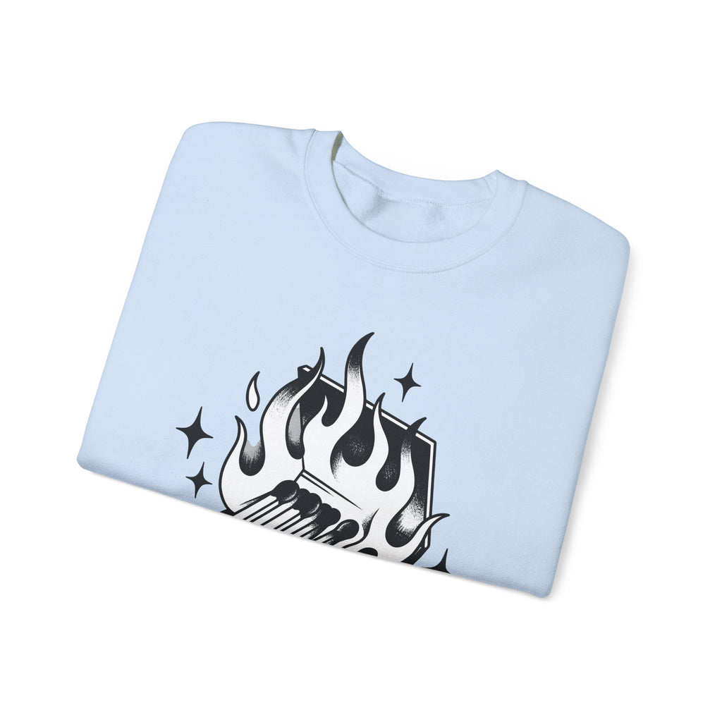 Lit Matchbox Sweatshirt Retro Amulet Gift Women Traditional Sweatshirt Matchbox Sweatshirt Retro Fan Matchstick Sweatshirt Charm Graphic Antique Twinkles