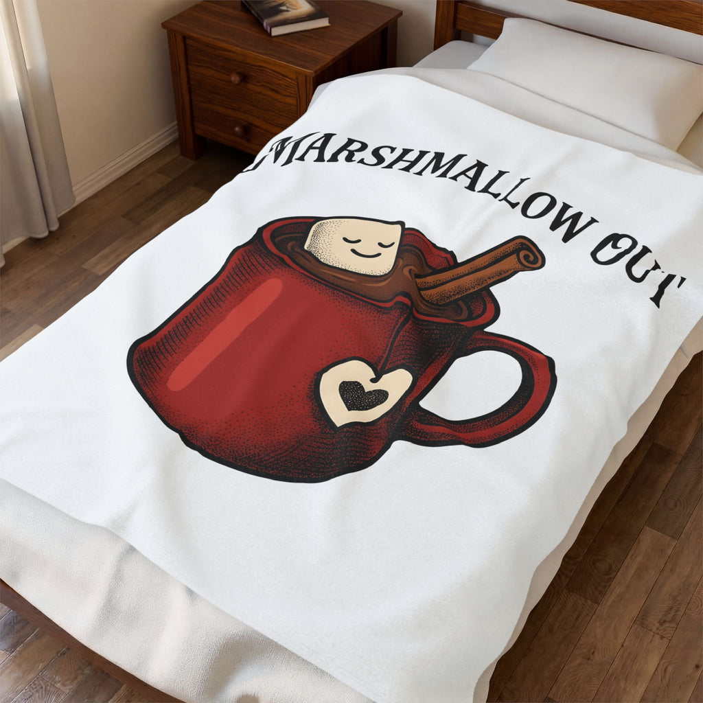 Warm Chocolate Blanket Blanket Desserts Relaxation Gift Women Classic Blanket Hot Chocolate Blanket Pastry Fan Vintage Blanket Calm Graphic Line Art