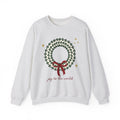 Holiday Wreath Sweatshirt Christmas Seasonal Gift Women Simple Sweatshirt Wreath Sweatshirt Xmas Fan Minimalist Sweatshirt Seasonal Graphic Sketch Red Ribbon