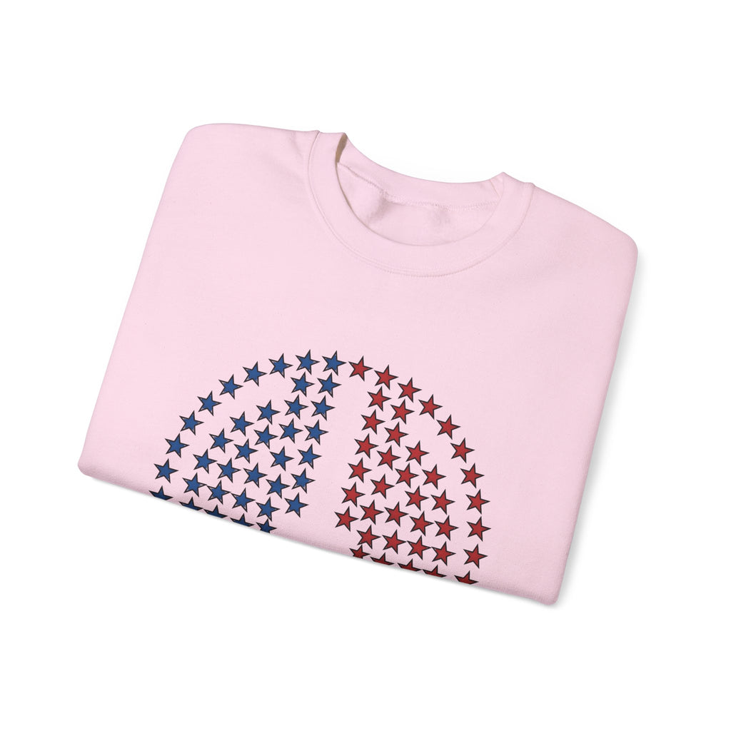 Peace Sign Stars Sweatshirt 4th Of July Calm Gift Women Independence Sweatshirt Star Symbol Sweatshirt Patriot Fan Retro Sweatshirt Serene Graphic Throwback