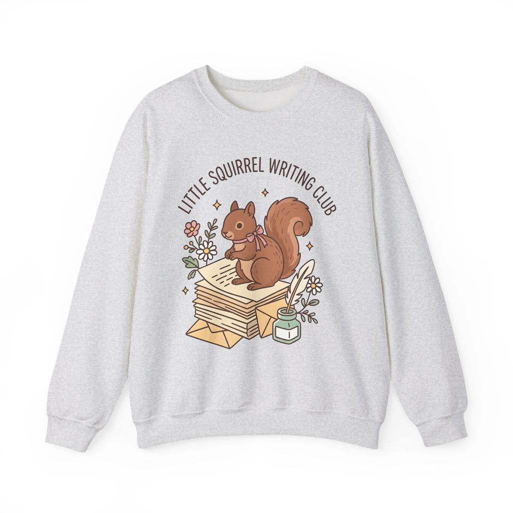 Squirrel Tower Papers Sweatshirt Writing Critter Gift Women Playful Sweatshirt Paper Tower Sweatshirt Author Fan Stationery Sweatshirt Animal Graphic Line Art