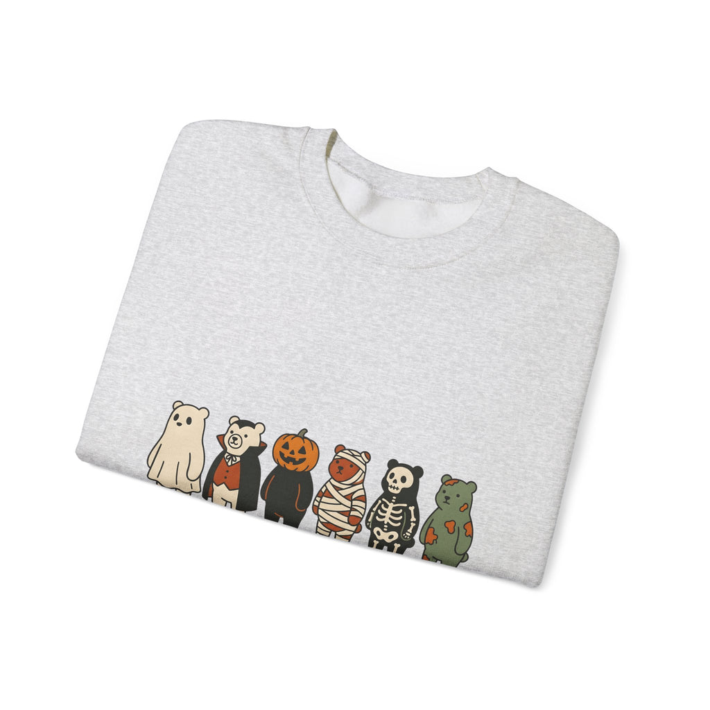 Bear Outfit Sweatshirt Halloween Wildlife Gift Women Comic Sweatshirt Teddy Sweatshirt Halloween Fan Cartoon Sweatshirt Animal Graphic Chibi Jack-O-Lantern