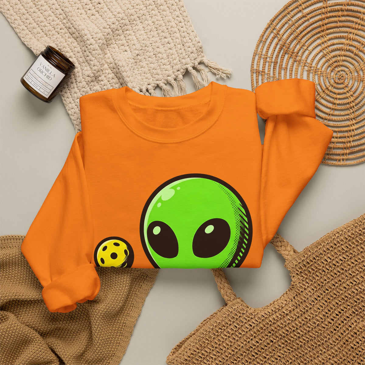 Alien Pickleball Sweatshirt Pickleball Humor Gift Women Cute Sweatshirt Alien Pickleball Sweatshirt Pickleball Fan Kawaii Sweatshirt Comedy Graphic Cartoon