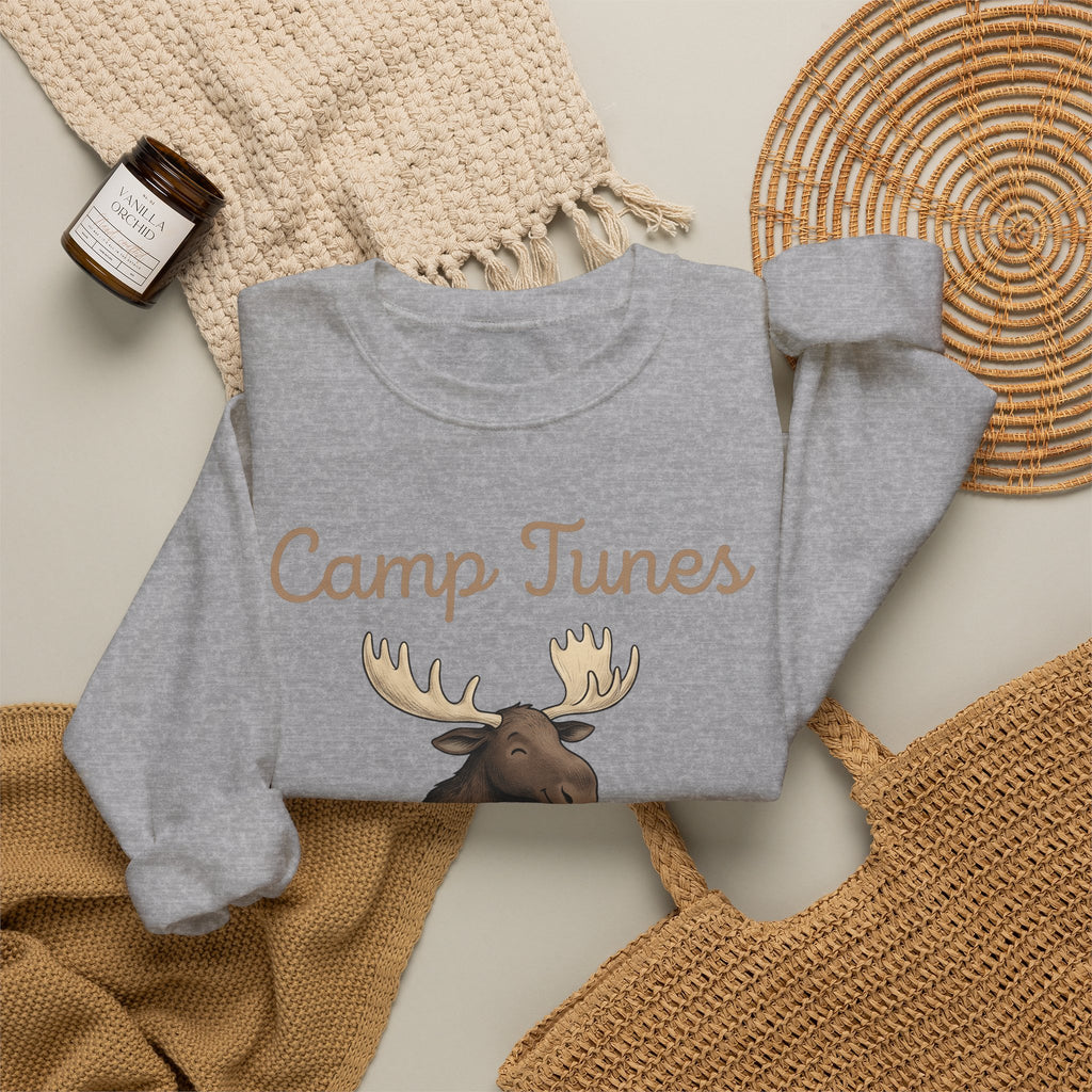 Moose Guitar Sweatshirt Camping Music Gift Women Cute Sweatshirt Guitar Sweatshirt Camper Fan Adorable Sweatshirt Music Graphic Hand Drawn Lantern Sweatshirt
