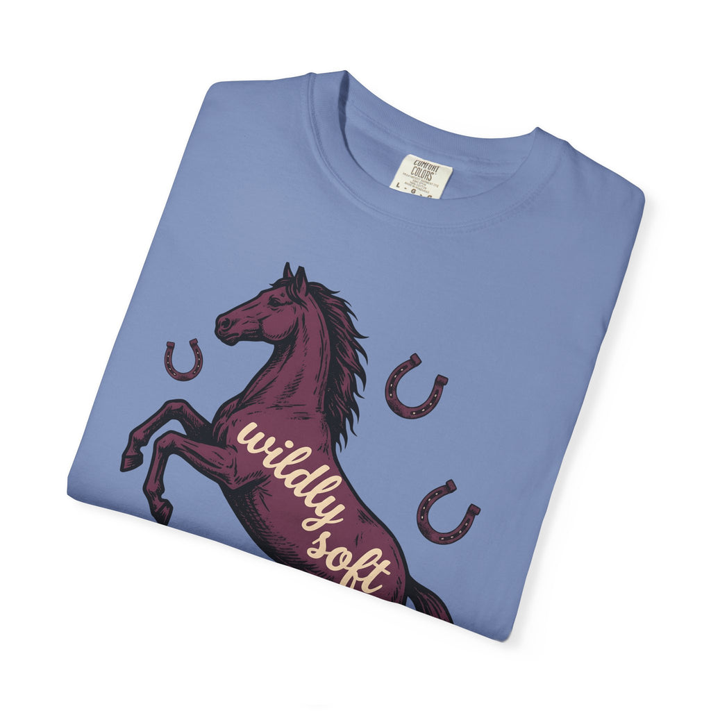 Horse Design T-Shirt Boho Chic Ranch Gift Women Classic T-Shirt Equine T-Shirt Hippie Fan Vintage T-Shirt Western Graphic Doodle Horseshoe T-Shirt