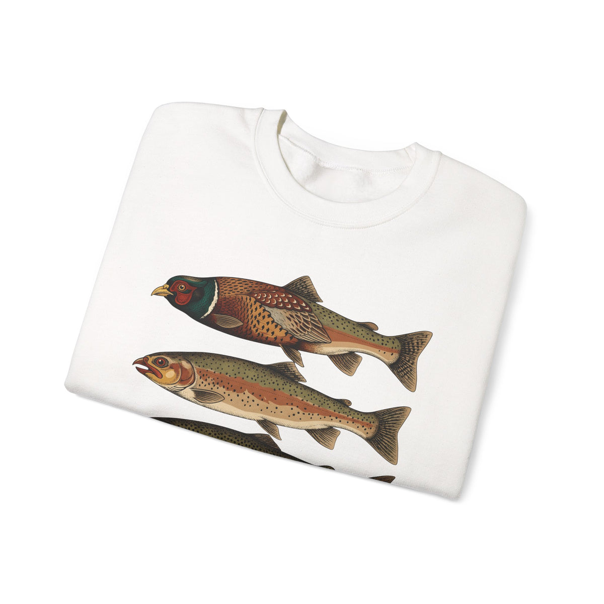 Rainbow Trout Fishing Animals Gift Retro Trout Angler Fan Vintage Wildlife Sketch Game Sweatshirt