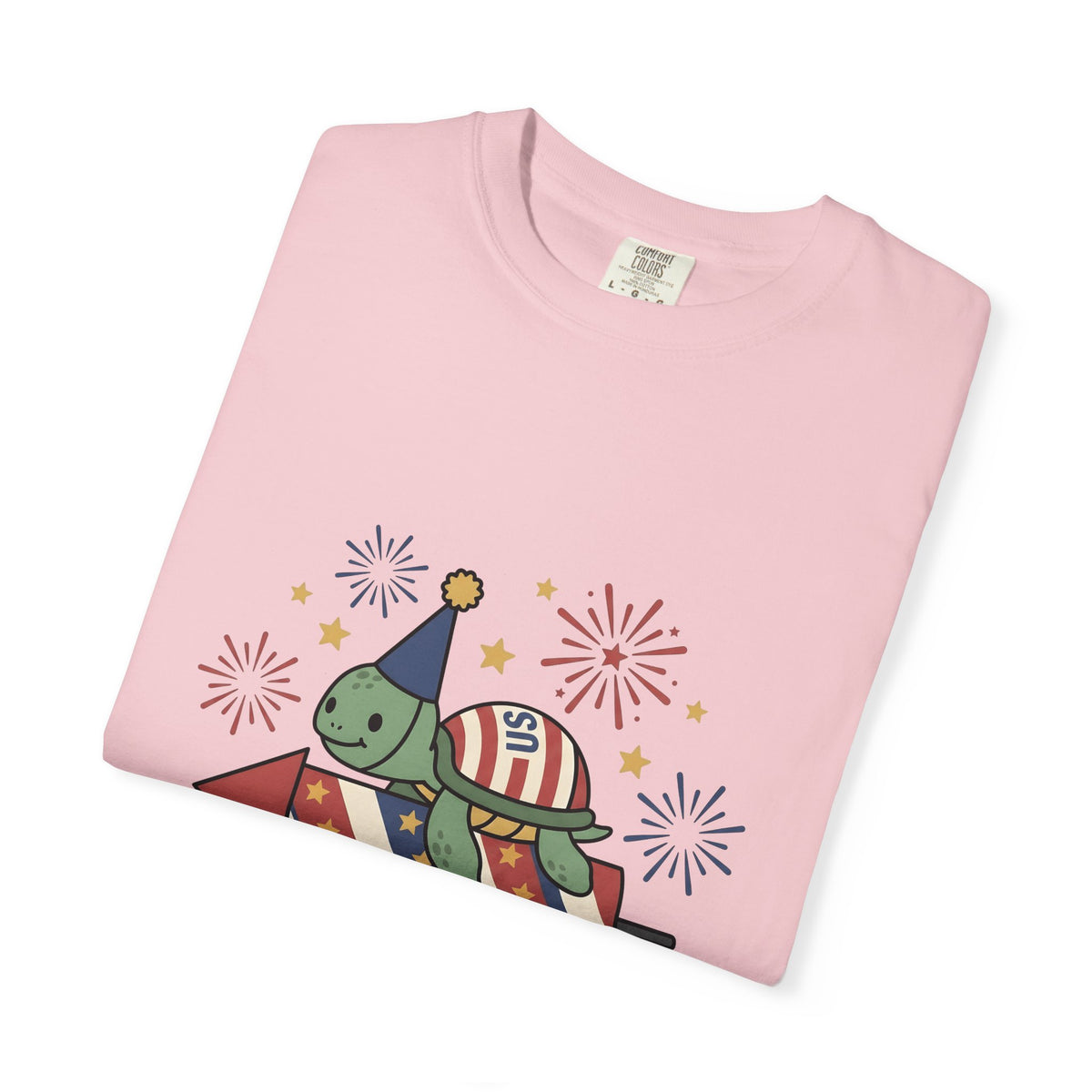 Turtle Celebration Hat T-Shirt 4th Of July Usa Gift Women Sweet T-Shirt Turtle Hat T-Shirt Independence Day Fan Patriotic T-Shirt American Graphic