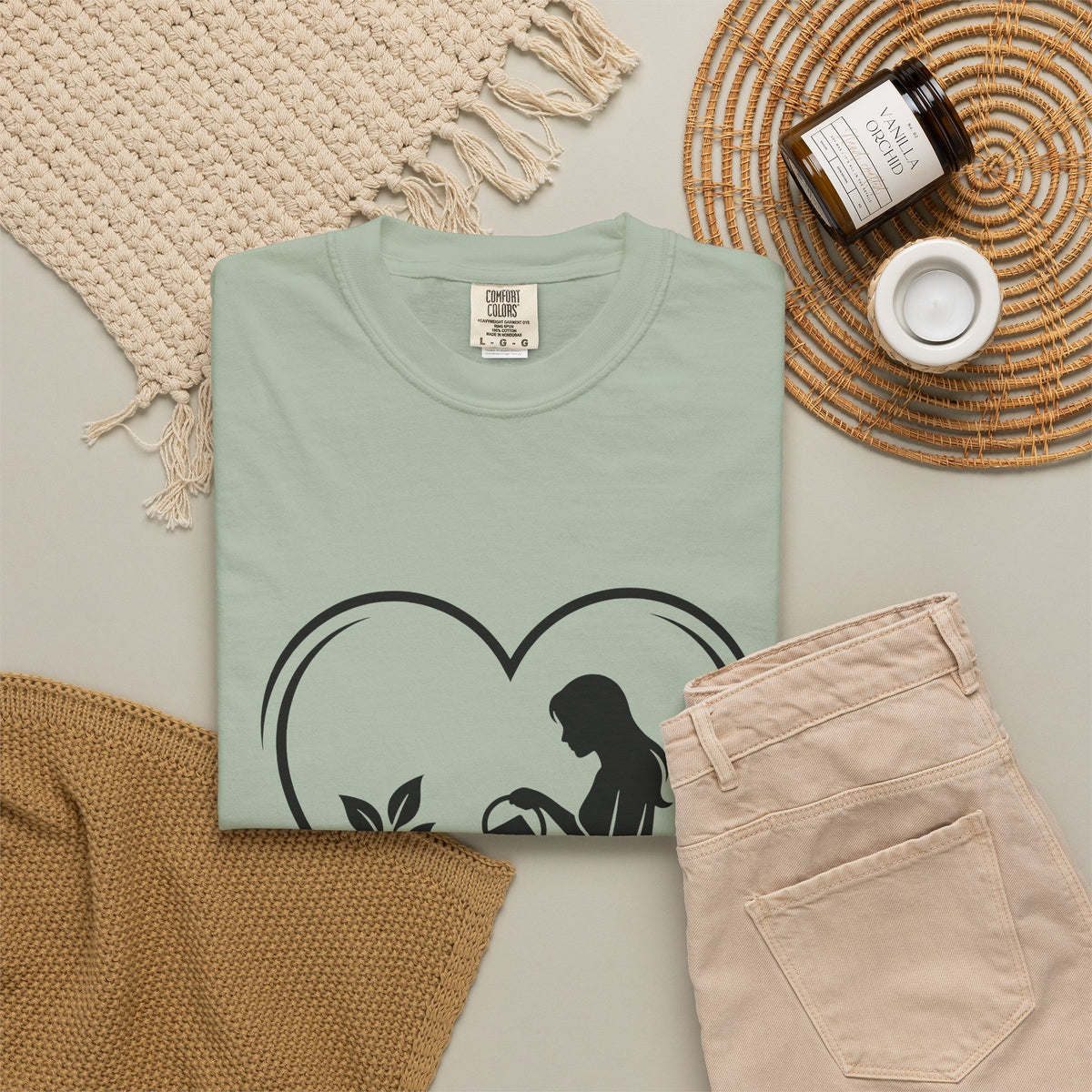 Girl Watering Flower T-Shirt Moms Plants Gift Women Outline T-Shirt Gardener T-Shirt Motherhood Enthusiast Sketch T-Shirt Botanical Graphic Modern