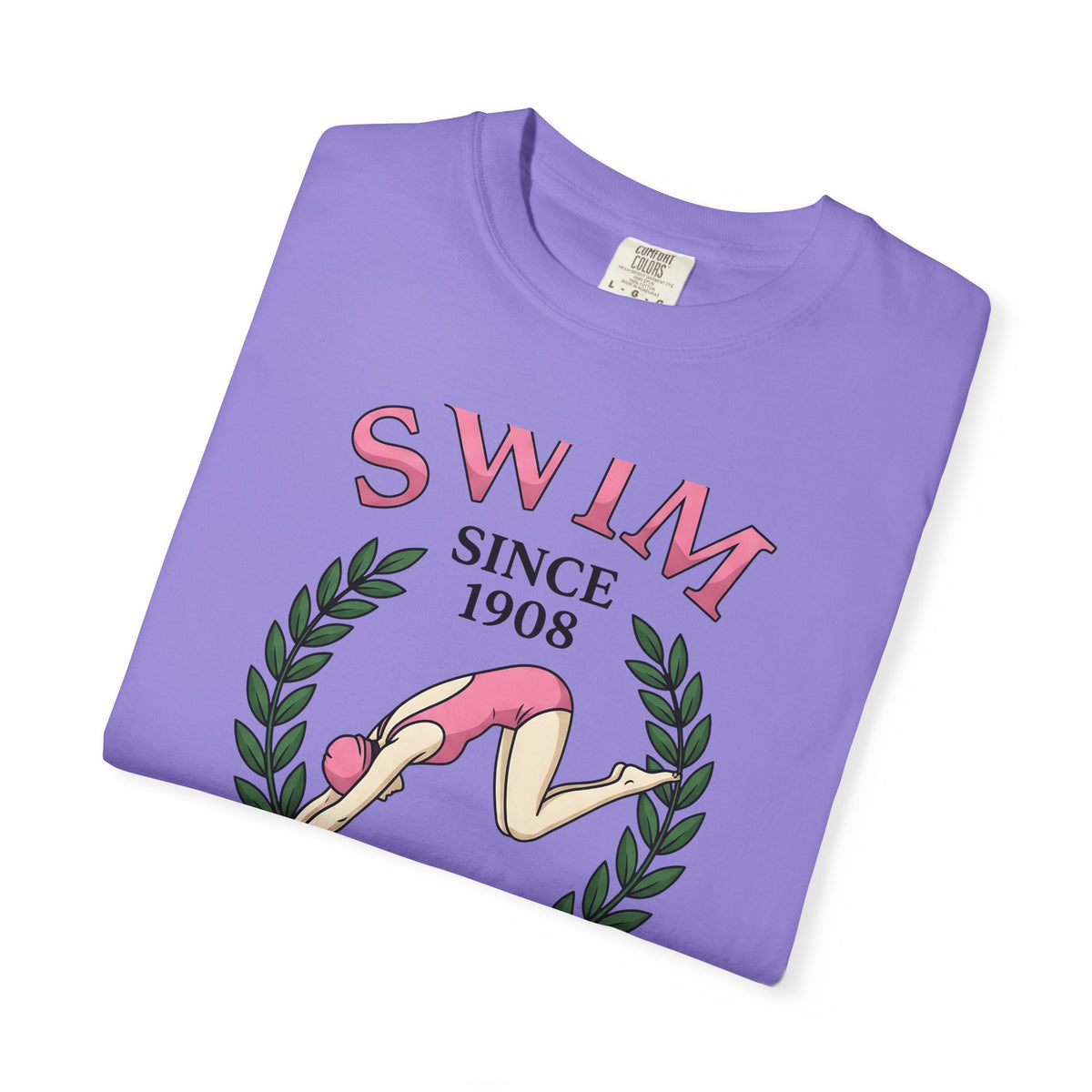 Swim Graphic T-Shirt Swimming Exercise Gift Women Antique T-Shirt Swimwear T-Shirt Aquatic Enthusiast Vintage T-Shirt Fitness Graphic Old School