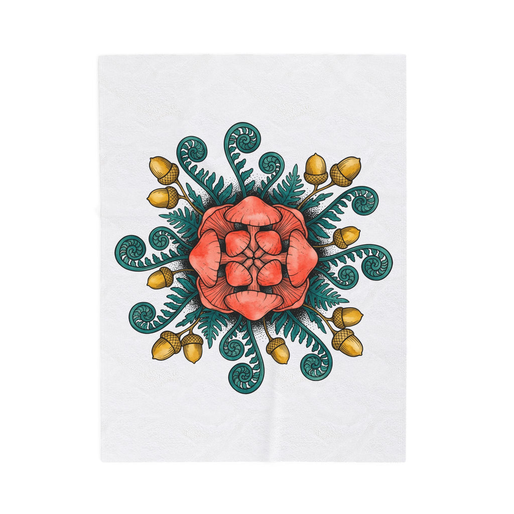 Shroom Mandala Blanket Boho Chic Flora Gift Women Bohemian Blanket Mushroom Blanket Hippie Fan Tribal Blanket Botanical Graphic Line Art Seed Pods