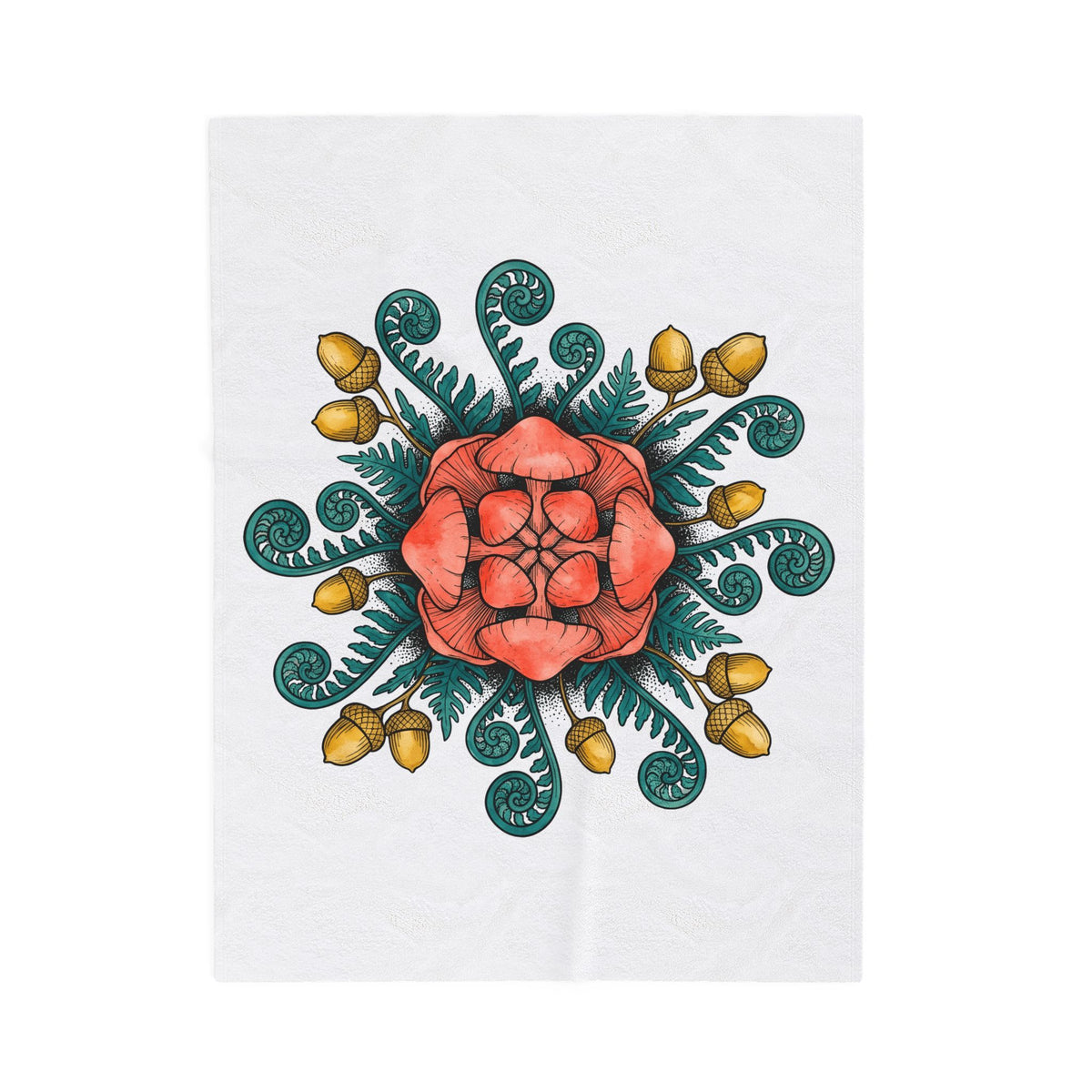 Shroom Mandala Blanket Boho Chic Flora Gift Women Bohemian Blanket Mushroom Blanket Hippie Fan Tribal Blanket Botanical Graphic Line Art Seed Pods
