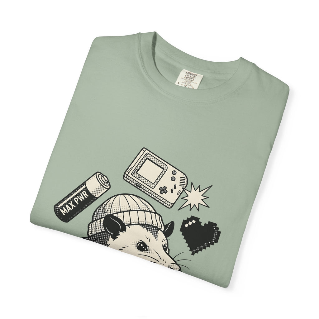 Possum Beanie T-Shirt Funny Gaming Gift Women Comic T-Shirt Opossum T-Shirt Humor Fan Cartoon T-Shirt Gamer Graphic Vintage Retro Game Console