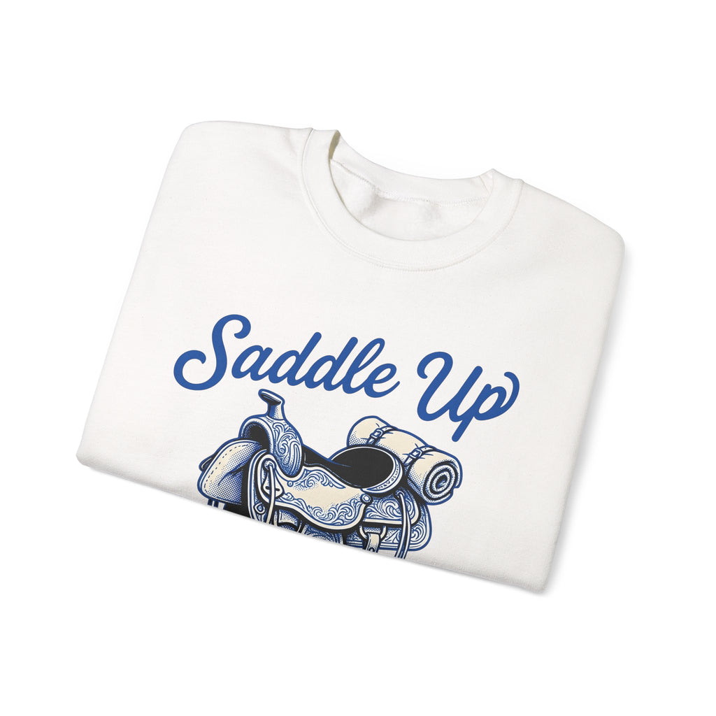Western Saddle Cowgirl Western Gift Vintage Saddle Cowboy Fan Rodeo Country Hand Drawn Bedroll Sweatshirt