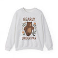 Bear Golf Sweatshirt Golf Wildlife Gift Women Comic Sweatshirt Teddy Sweatshirt Golfer Fan Cartoon Sweatshirt Animal Graphic Retro Floral Sweatshirt