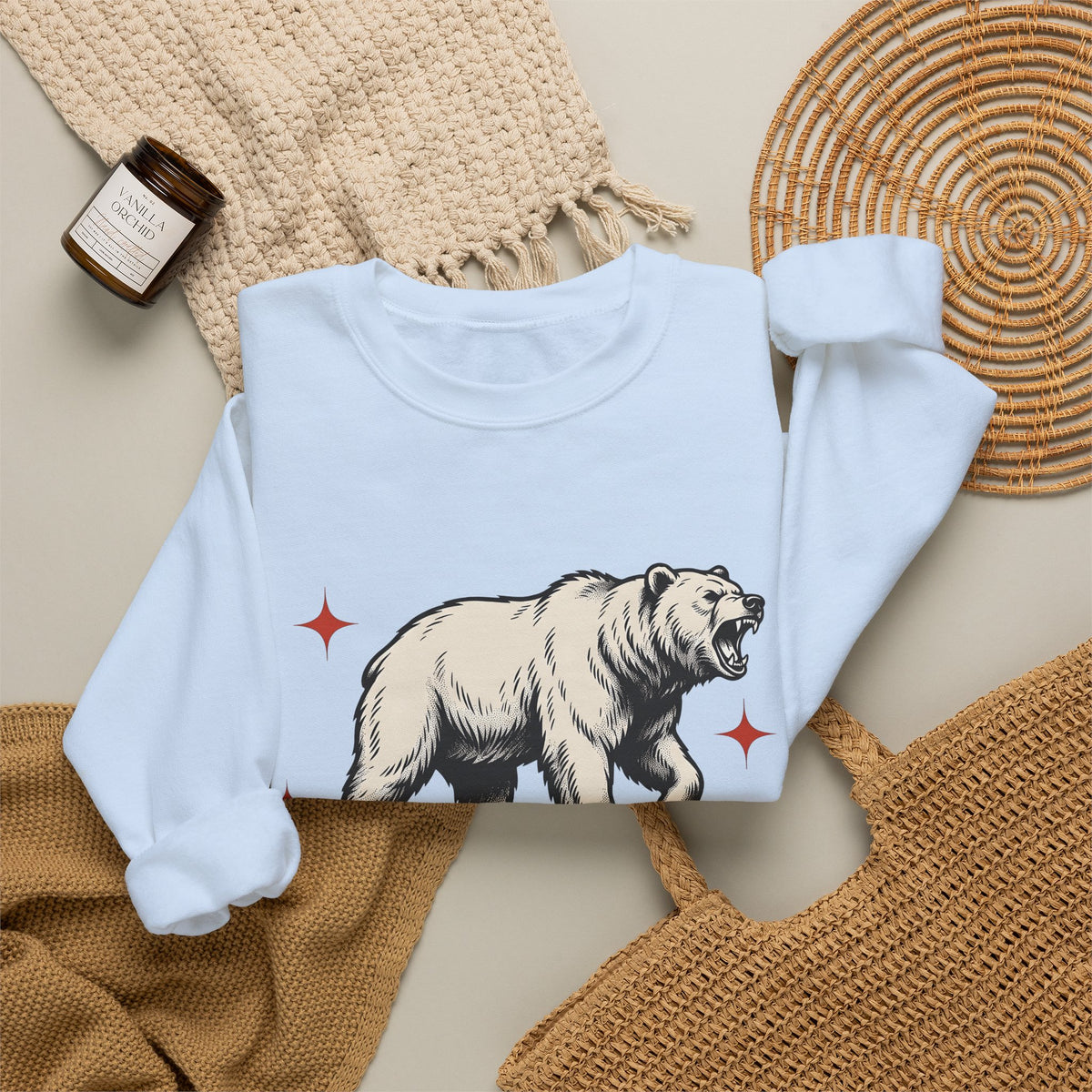 Grizzly Bear Sweatshirt Bear Animal Gift Women Vintage Sweatshirt Ursa Sweatshirt Bear Fan Grizzly Graphic Retro Star Sweatshirt