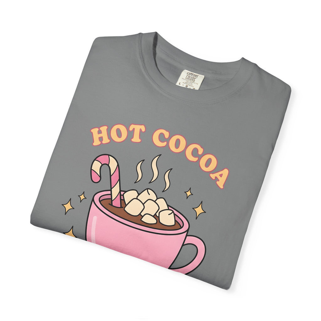 Hot Chocolate Cup Cocoa Winter Gift Line Mug Chocolate Fan Drawing Nostalgic White Marshmallows T-Shirt