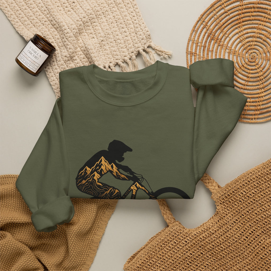 Bike Rider Sweatshirt Sports & Activities Camping Gift Women Exploration Sweatshirt Cyclist Sweatshirt Athlete Enthusiast Abstract Sweatshirt Outdoor Graphic