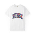 Blossom Lettering T-Shirt Nurse Thanks Gift Women Striking T-Shirt Calligraphy T-Shirt Healthcare Enthusiast Bold T-Shirt Appreciation Graphic