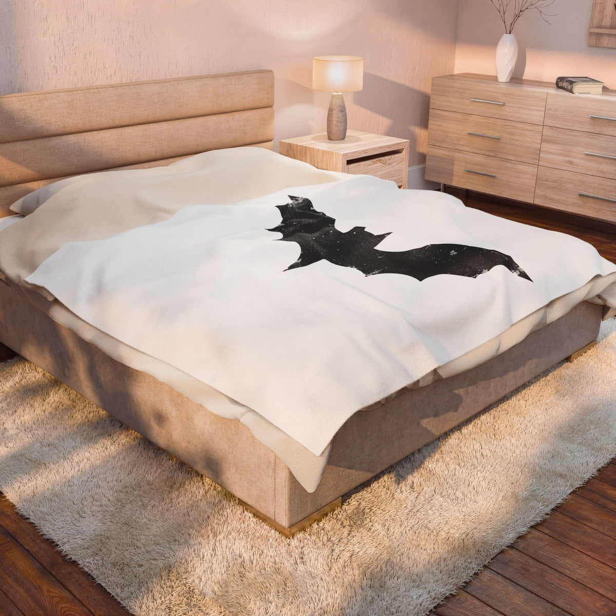 Bat Halloween Horror Gift Vintage Flying Creature Spooky Fan Dark Macabre Simple Blanket