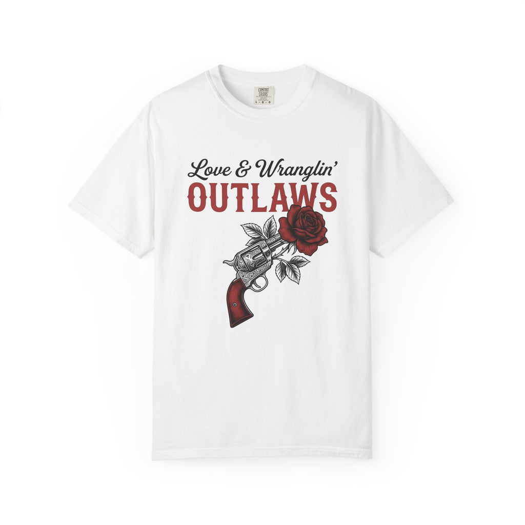 Six Shooter Rose T-Shirt St. Valentine's Day Western Wear Gift Women Antique T-Shirt Rose T-Shirt Valentine Fan Vintage T-Shirt Cowboy Graphic