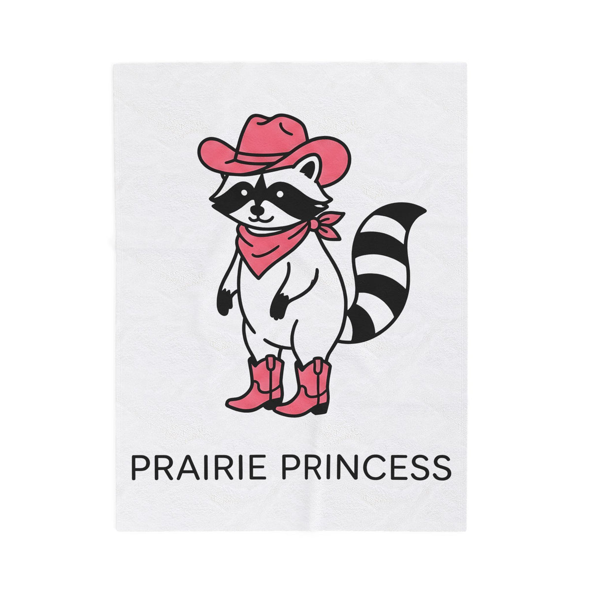 Raccoon Cowgirl Blanket Cowgirl Pet Gift Women Cartoon Blanket Raccoon Blanket Cowgirl Fan Cartoonish Blanket Animal Graphic Sketch Cowboy Hat