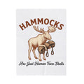Moose Hammock Blanket Funny Camping Gift Women Vintage Blanket Hammock Blanket Humor Fan Retro Blanket Outdoor Graphic Hand Drawn Carabiner Blanket
