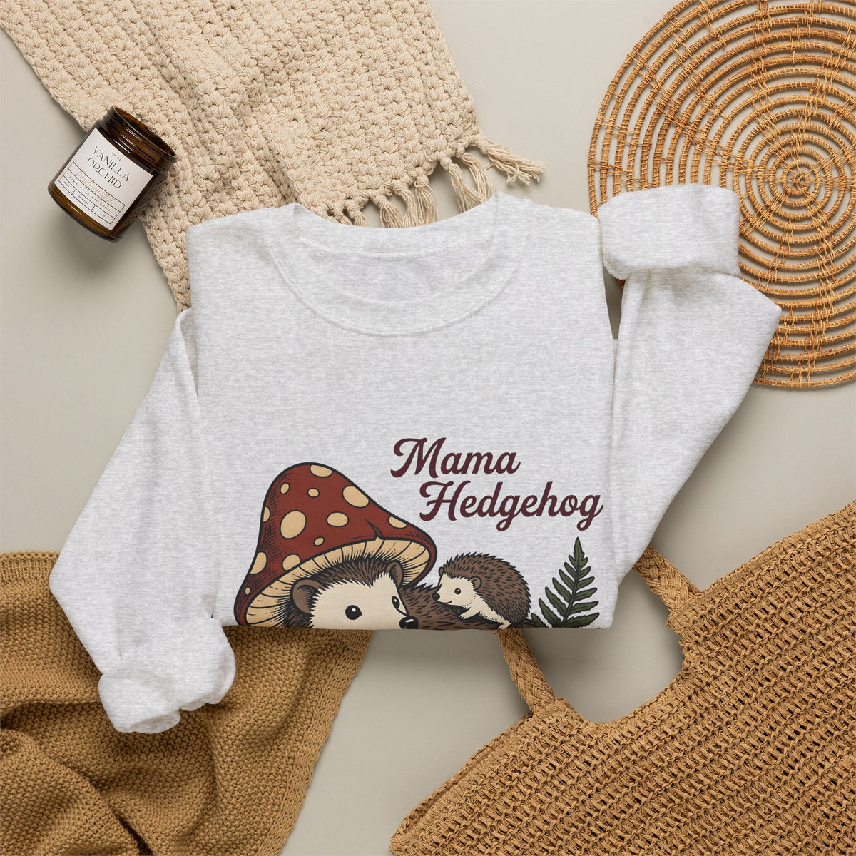 Hedgehog Group Sweatshirt Moms Wildlife Gift Women Forest Sweatshirt Porcupine Sweatshirt Mother Fan Woodland Sweatshirt Animal Graphic Retro Toadstools Sweatshirt