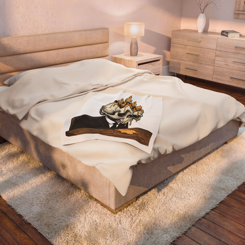 Skull Candles Blanket Gothic Halloween Gift Women Gothic Blanket Candle Blanket Dark Fan Cthulhu Graphic Spooky Blanket Vintage Wax Blanket