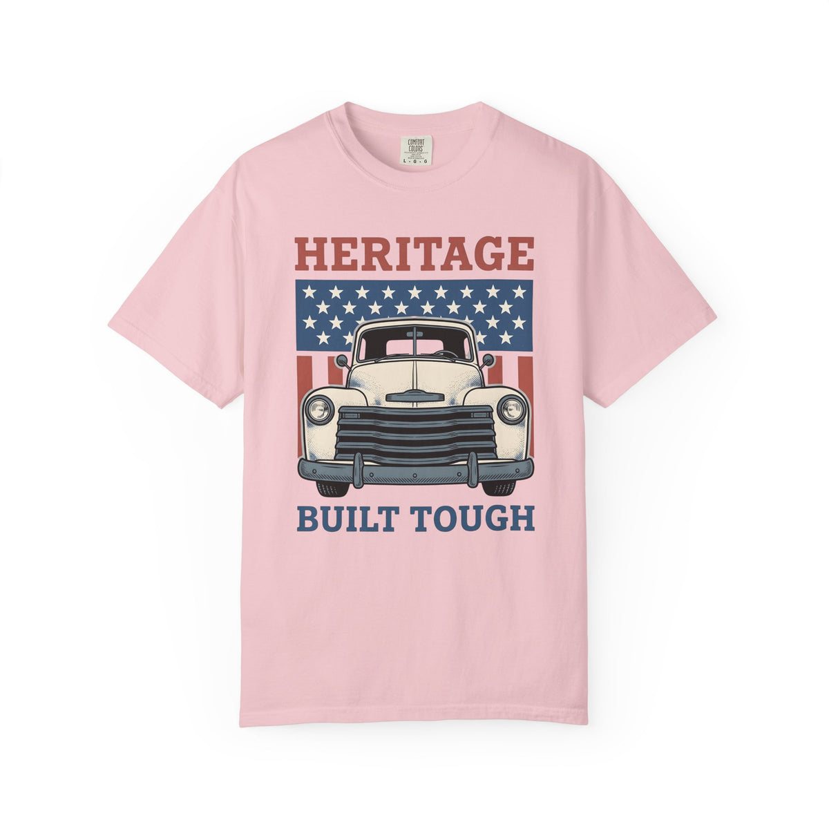 Antique Lorry T-Shirt America Liberty Gift Women Retro T-Shirt Truck T-Shirt Patriot Enthusiast Vintage T-Shirt Freedom Graphic Line Art Flag