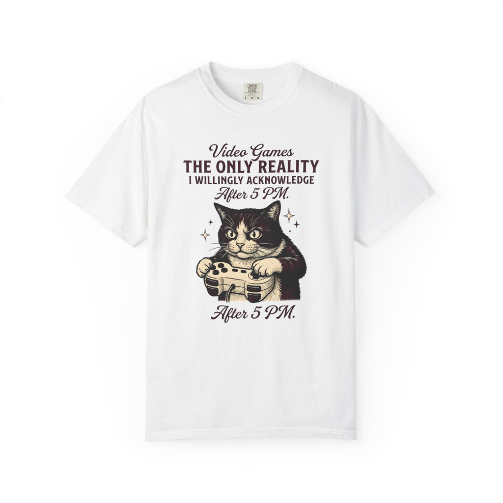 Cat Gamer T-Shirt Cat Consoles Gift Women Cartoon T-Shirt Gamer T-Shirt Cat Fan Feline T-Shirt Console Graphic Doodle Joystick T-Shirt