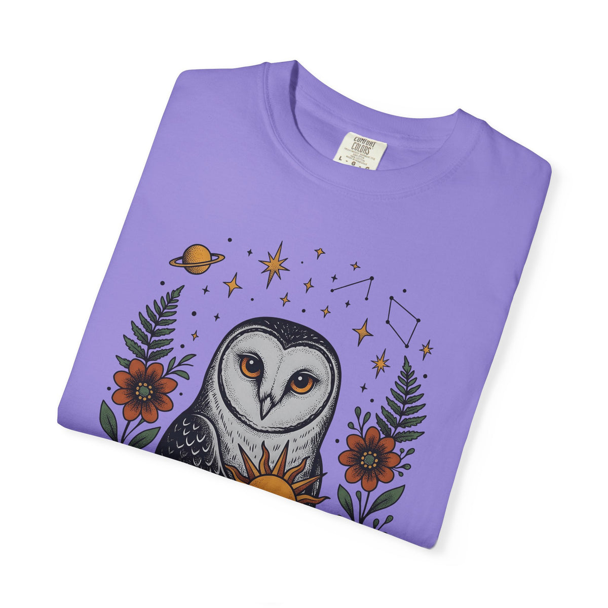 Owl Sun Boho Chic Nature Gift Boho Hoot Bohemian Fan Hippie Environmental Vintage Floral T-Shirt