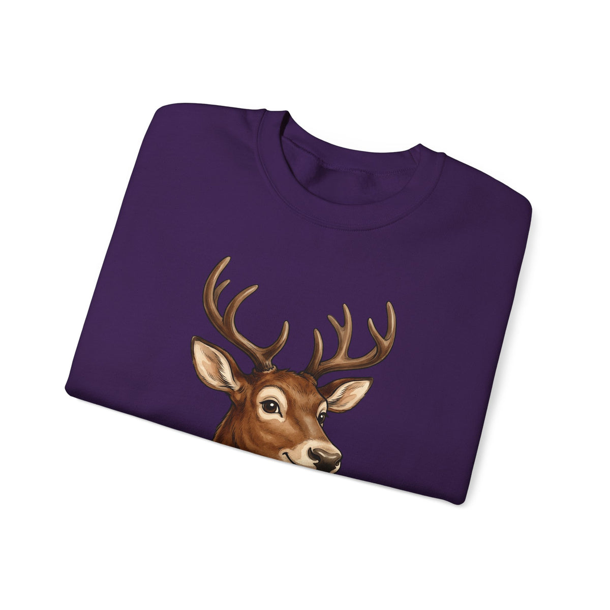 Stag Christmas Fauna Gift Cartoon Deer Xmas Fan Reindeer Hand Painted Holiday Bells Sweatshirt