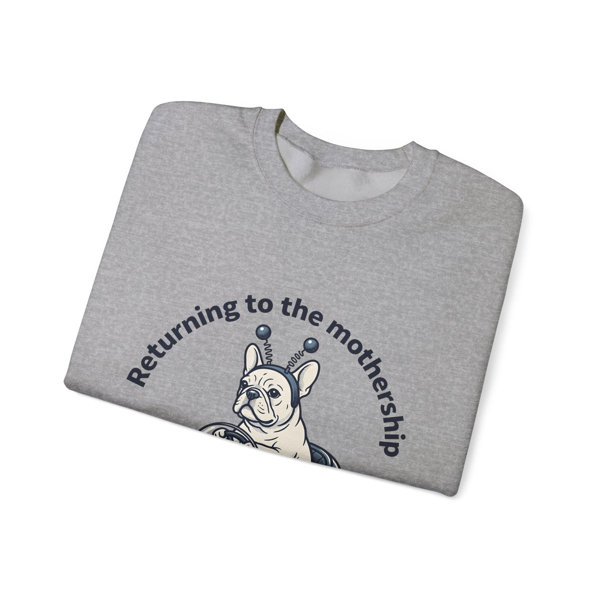 French Bulldog Rocket Sweatshirt Dog Jokes Gift Women Cartoon Sweatshirt Frenchie Sweatshirt Dog Fan Toon Sweatshirt Funny Graphic Vintage Satellite Sweatshirt
