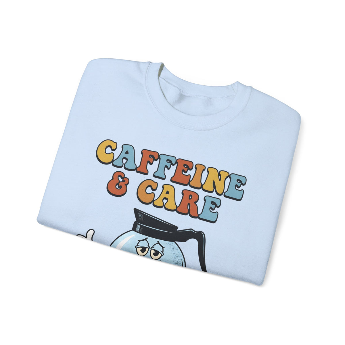 Coffee Pot Character Sweatshirt Nurses Coffee Gift Women Cartoon Sweatshirt Coffee Maker Sweatshirt Nurse Fan Cartoony Sweatshirt Caffeine Graphic Retro