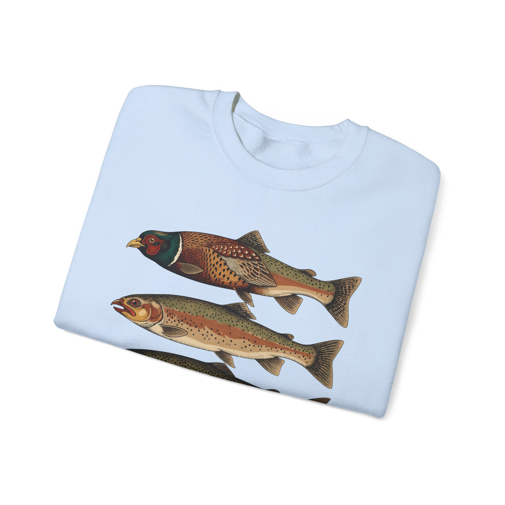 Rainbow Trout Fishing Animals Gift Retro Trout Angler Fan Vintage Wildlife Sketch Game Sweatshirt