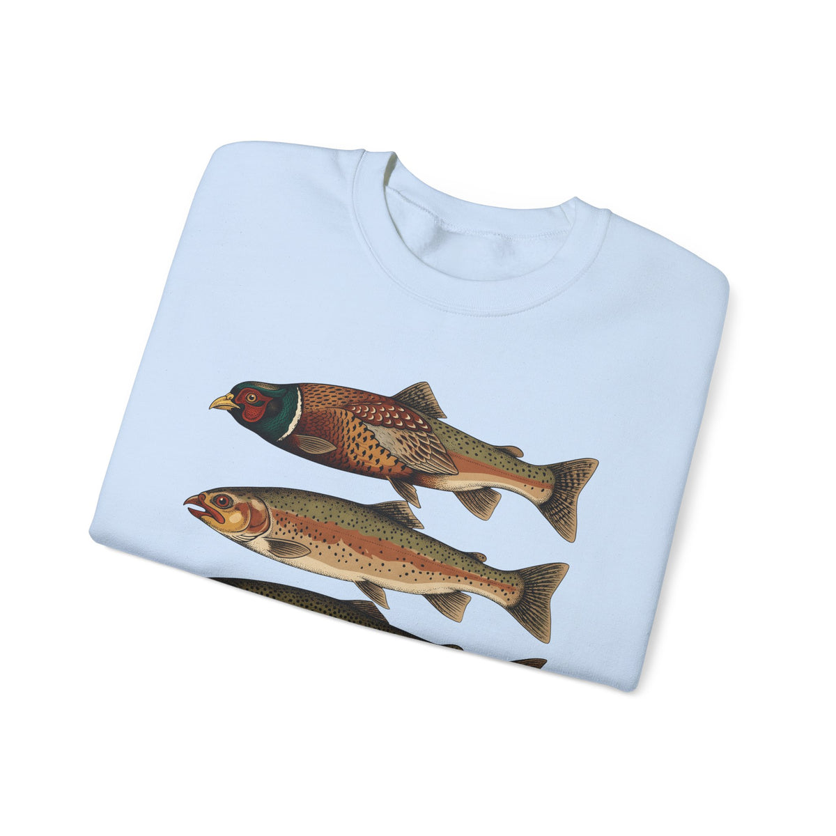 Rainbow Trout Fishing Animals Gift Retro Trout Angler Fan Vintage Wildlife Sketch Game Sweatshirt