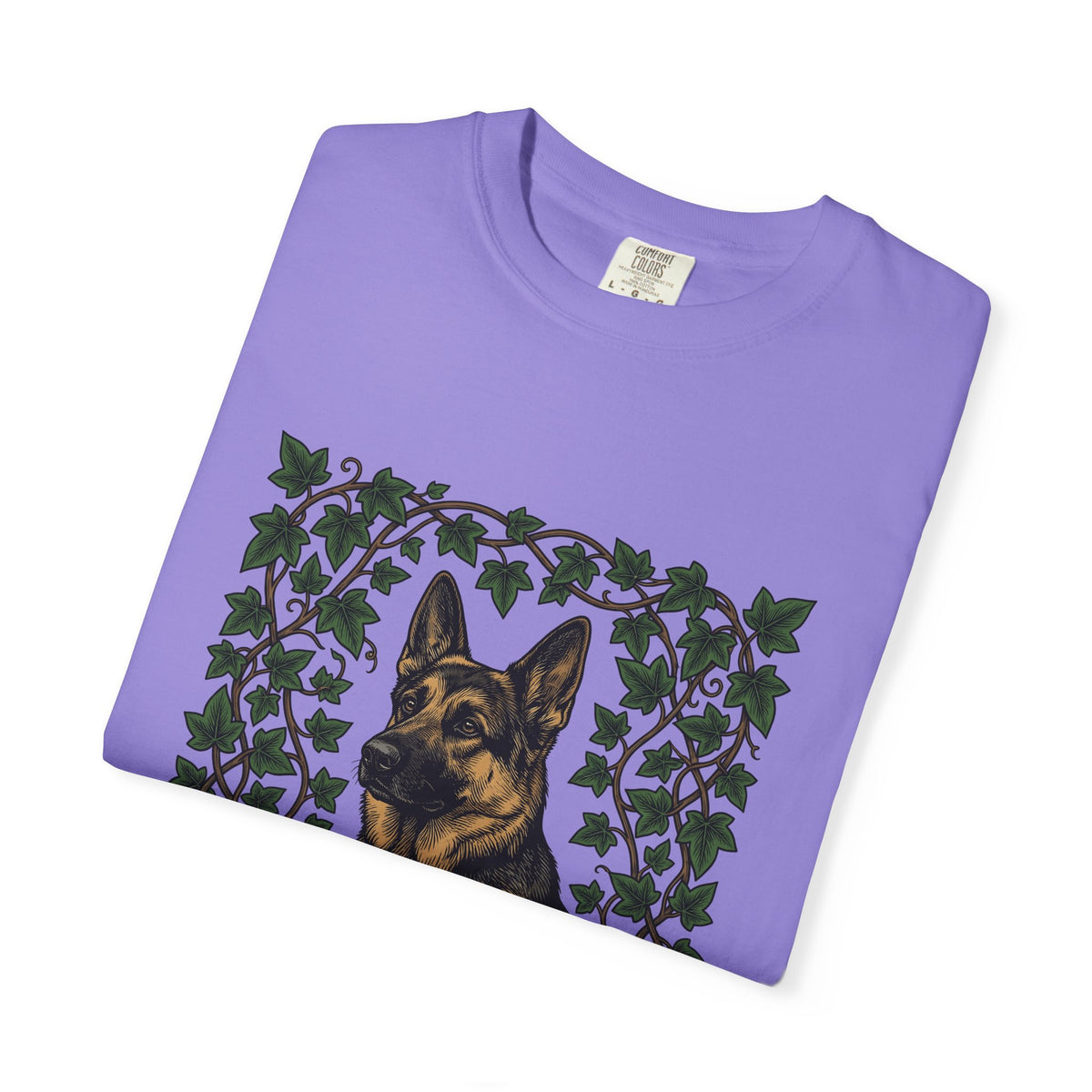 German Shepherd Dog T-Shirt Dog Outdoors Gift Women Realistic T-Shirt Alsatian T-Shirt Dog Fan Shepherd Graphic T-Shirt Retro Vine T-Shirt