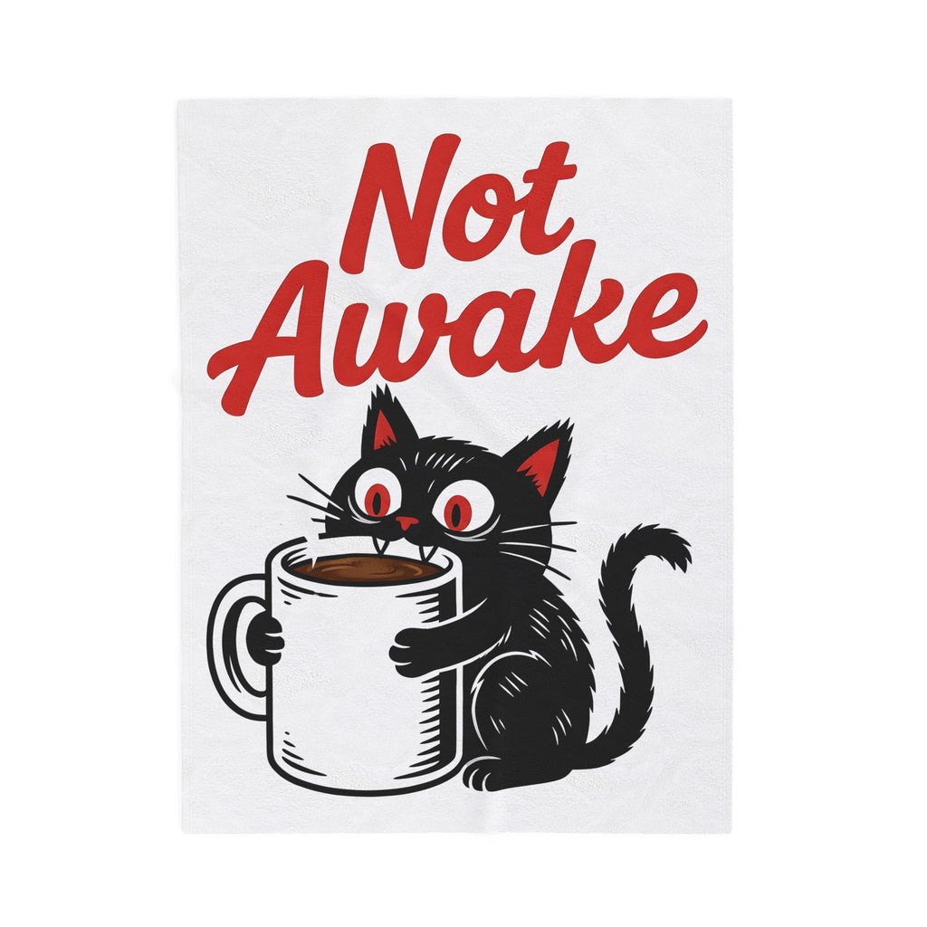 Black Cat Coffee Cat Coffee Gift Cartoon Coffee Cat Fan Comic Caffeine Retro Coffee Blanket