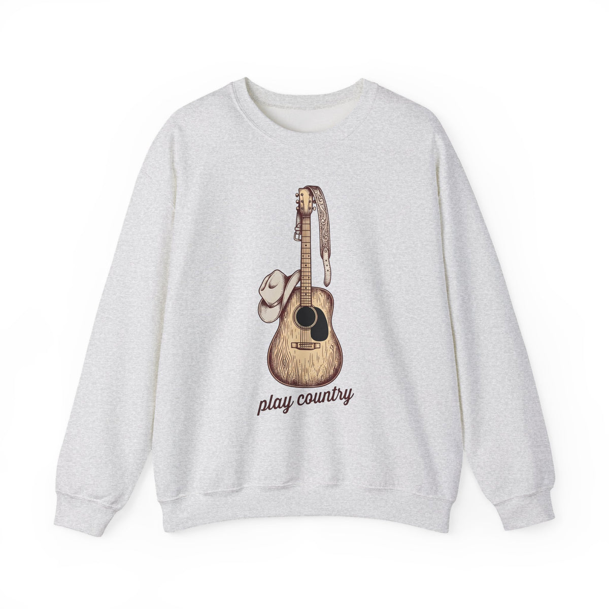 Folk Guitar Sweatshirt Cowgirl Instrument Gift Women Retro Sweatshirt Acoustic Guitar T-Sh
