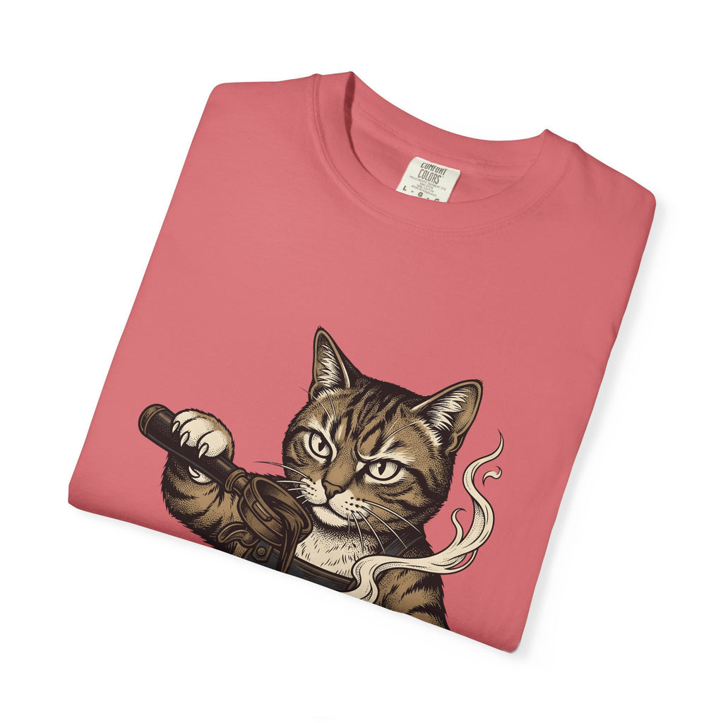 Coffee Cat T-Shirt Cat Espresso Gift Women Retro T-Shirt Kitty Cat T-Shirt Cat Fan Fifties T-Shirt Cappuccino Graphic Sketch Latte T-Shirt T-Shirt