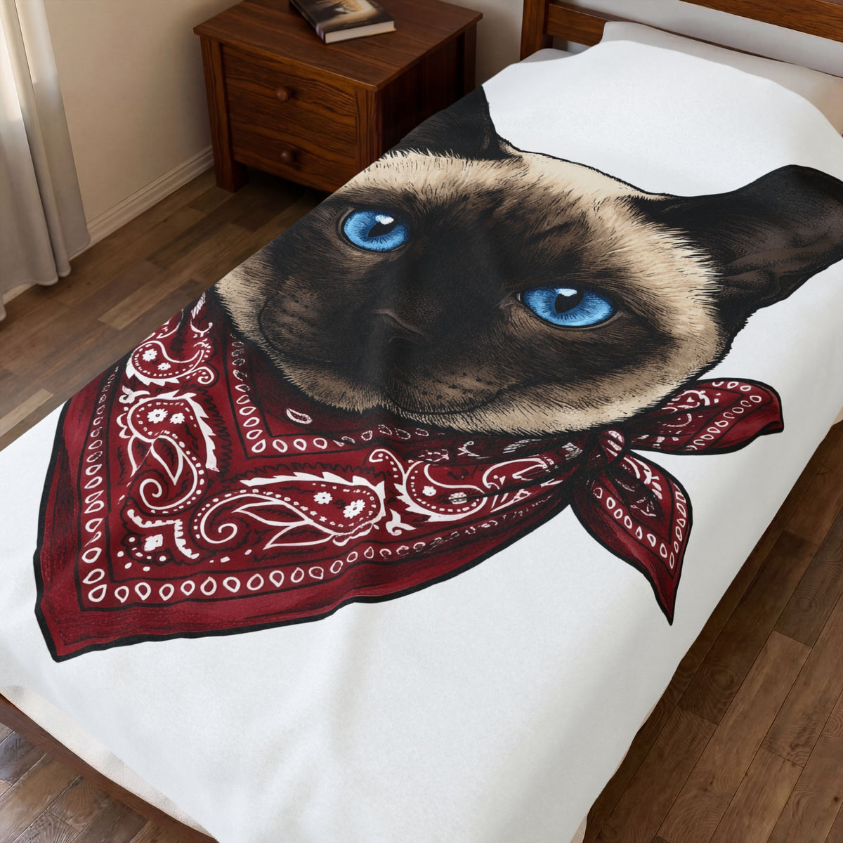 Siamese Cat Blanket Cat Pet Gift Women Realistic Blanket Siamese Blanket Cat Fan Feline Blanket Pet Graphic Vintage Bandana Blanket
