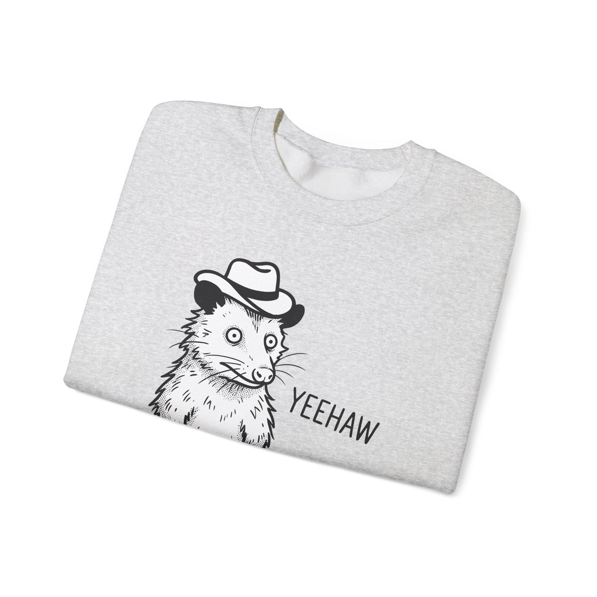 Possum Western Hat Sweatshirt Cowgirl Pet Gift Women Line Art Sweatshirt Opossum Sweatshirt Cowboy Fan Animal Illustration Graphic Hand Drawn Western Hat