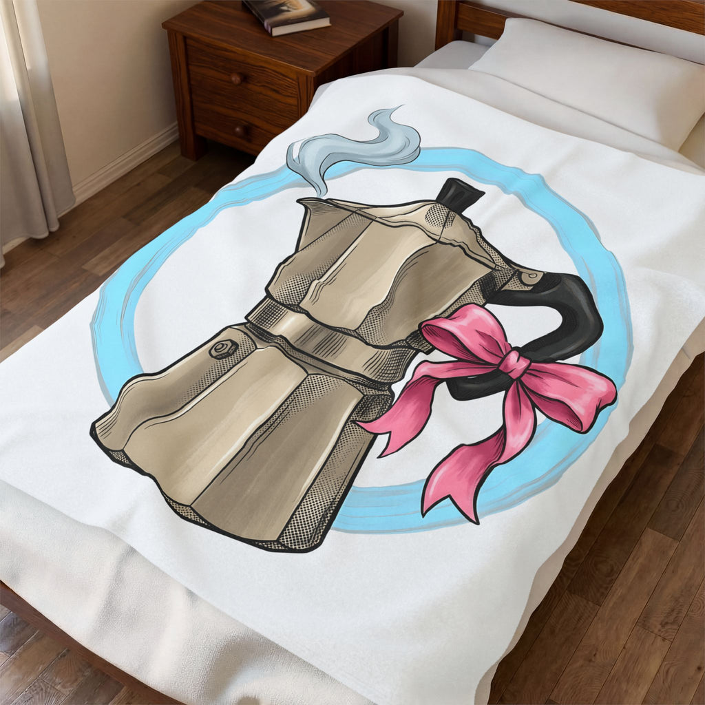 Coffee Pot Blanket Moms Java Gift Women Line Art Blanket Coffee Maker Blanket Mom Fan Coffee Illustration Design Classic Line Blanket