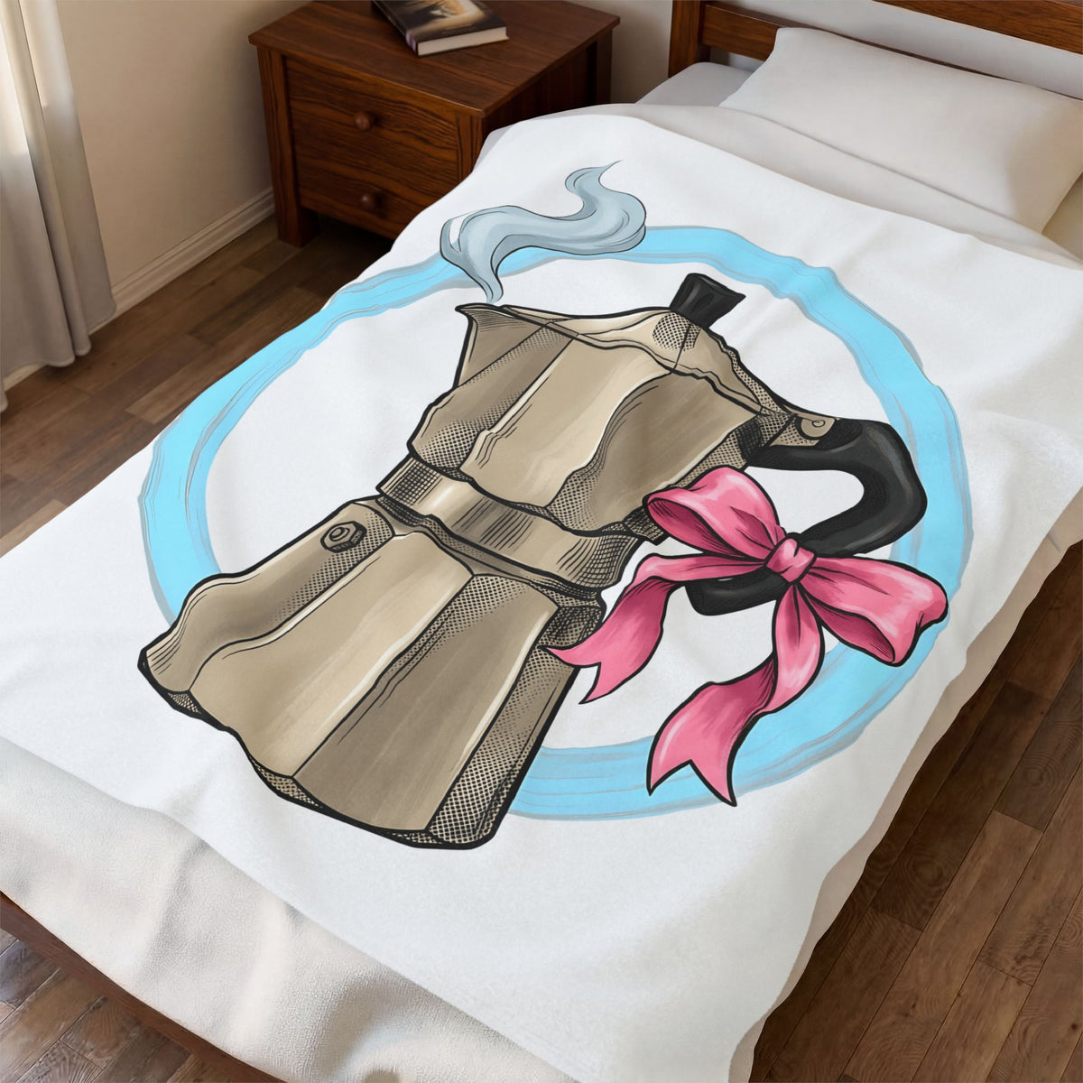 Coffee Pot Blanket Moms Java Gift Women Line Art Blanket Coffee Maker Blanket Mom Fan Coffee Illustration Design Classic Line Blanket