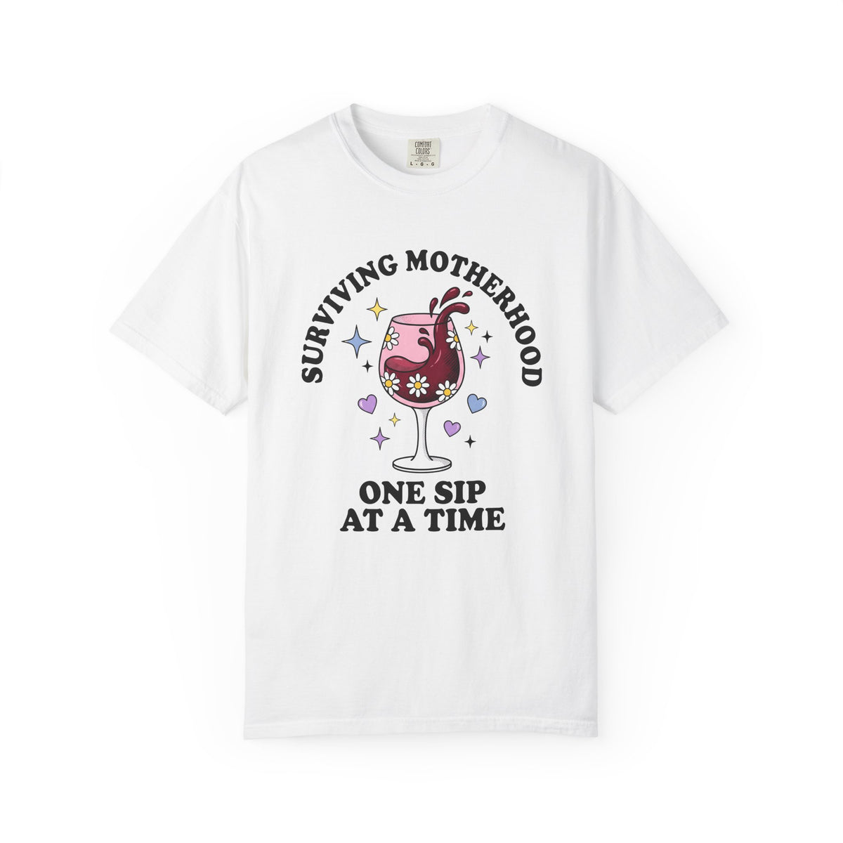 Wine Chalice T-Shirt Mom Drink Gift Women Toon T-Shirt Goblet T-Shirt Mother Fan Wineglass T-Shirt Drinking Graphic Nostalgic Flower Bouquet T-Shirt